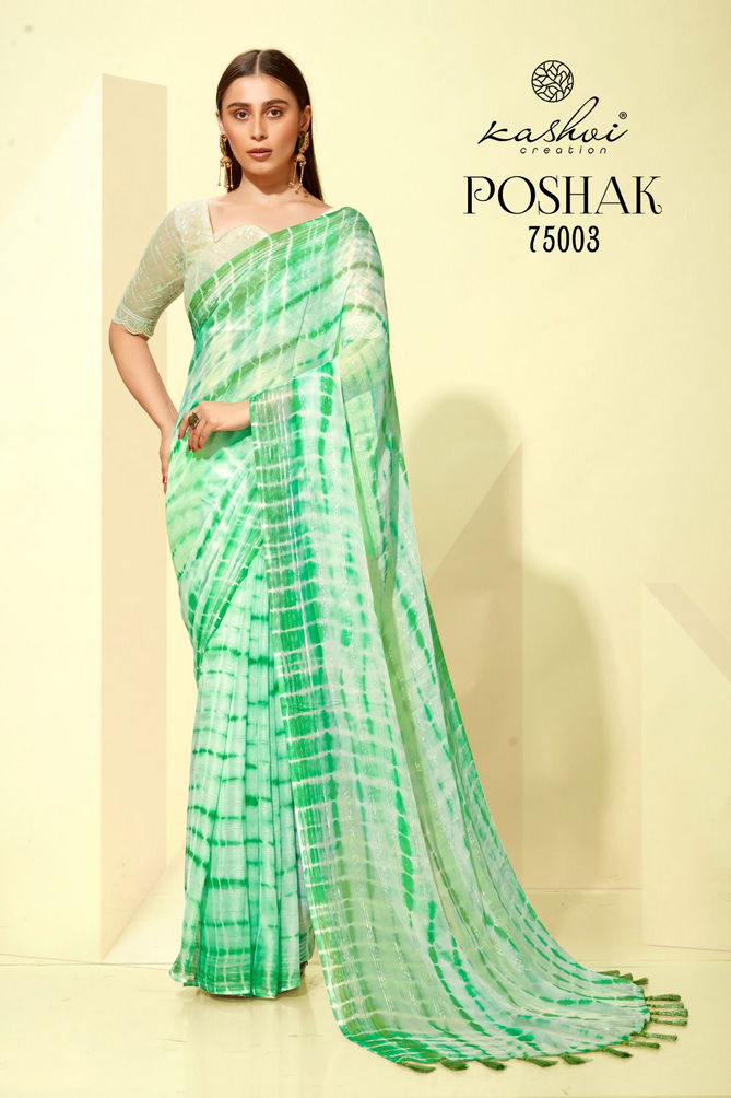 Poshak By Kashvi 75001-75008 Chiffon Sarees Catalog